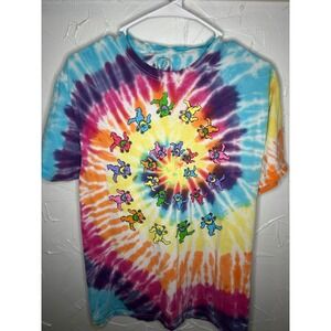 Grateful Dead Dancing Bears Tie Dye T-Shirt S Small Multicolor‎